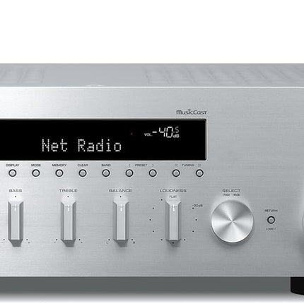 Yamaha R-N600A võrguvastuvõtja - hõbedane - tipptasemel ToP Art struktuur ja Pure Direct režiim - MusicCast - Sabre ES9010K2M 384 kHz, 32-bitine DAC