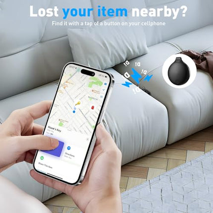 ayuopu nutikas Bluetooth-õhu jälgimissilt, esemete leidja võtmeleidja, mis ühildub Apple Find Myga (ainult iOS), vahetatav aku, pagas, kohvrid, rahakotid, kotid, jälgimine üle maailma, 2 tk must