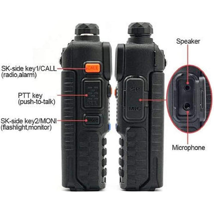 BAOFENG BF UV-5R 8-vatine kahe sagedusalaga kahesuunaline raadiosaatja (144MHz-146MHz VHF ja 430MHz-440MHz UHF) sisaldab täiskomplekti, must