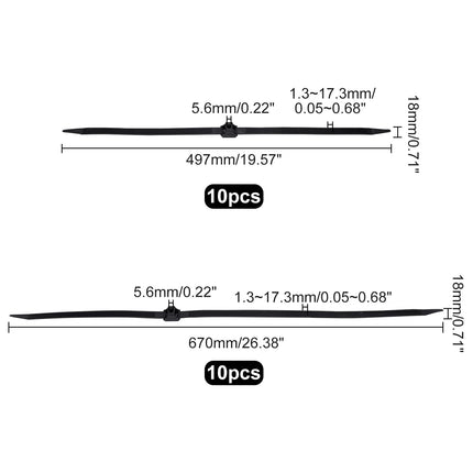 SUPERFINDINGS 20tk 2 stiilis kaablisidemed Kaabel Ühekordsed vastupidavad kaablisidemed Plastikkaablisidemed Topeltlukustusega mansetid Painduvad lipsud Mustad lipsud Kinnitusvahendid Kaablisidemed