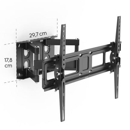 Hama teleri seinakinnitus, pööratav ja kallutatav (32–84-tolline telerikinnitus kuni 50 kg kaaluvatele teleritele, max. VESA 600x400, pikendatav teleri seinakinnitus koos Fischeri tüüblite ja puurimismalliga) must