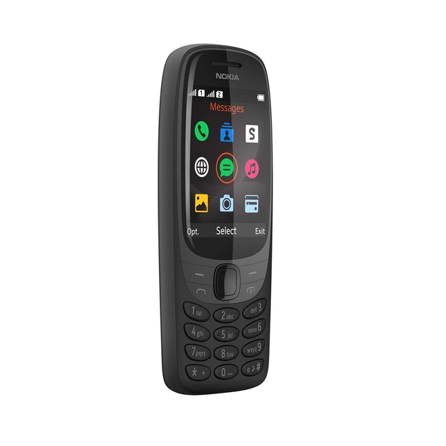 Nokia 6310 kumera 2,8-tollise ekraani, numbriklahvistiku, 8 MB muutmälu, 16 MB salvestusruumi (32 GB microSD-kaartidega), 1150 mAh aku, 0,3-megapikslise tagakaamera ja FM-raadioga - must