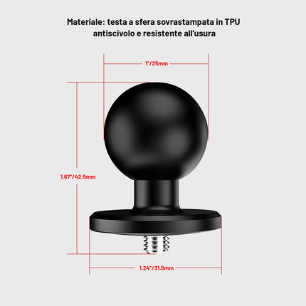 Mobiiltelefoni kinnitus, jalgratta kaamera statiivile, mootorratta lisatarvikute pikenduskinnitus, mis ühildub Ram kinnitustega (S-L601814)