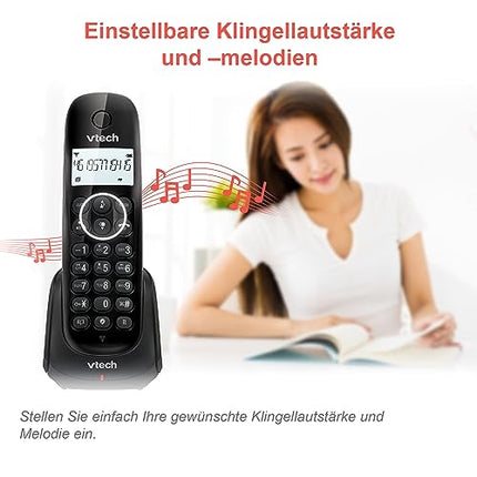 VTech CS1451 DECT Telephone Cordless 2 handsets with answering machine, hands-free function, call blocking, caller ID/call waiting function, backlit display, ECO mode Low radiation