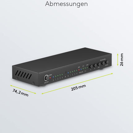 goobay 58478 HDMI maatrikslüliti 4-2 / ​​maatrikslüliti jaotur 4k @ 30Hz / puldiga Blu-ray-mängija, Xboxi, PS5 ja teleri jaoks / 4 sisendit ja 2 väljundit
