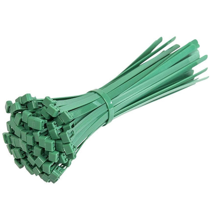 Gocableties Cable Ties Resealable Green, 250 mm x 7.6 mm, 100 Pieces, Premium Quality Releasable, Reusable Set