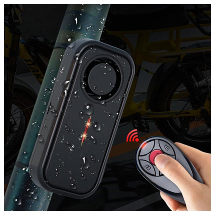 HoneTeek Anti-Theft Bicycle Alarm with Remote Control, 113 dB Wireless Vibration, Motorcycle Bike Alarms for E-Bikes, Scooters with LED Lights, Waterproof Car Alarm System with Motion Sensor,