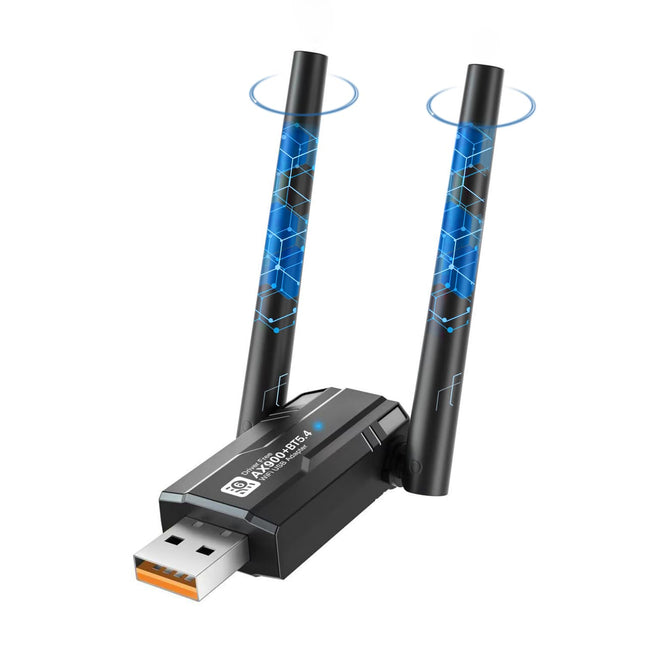 【2-IN-1】 WLAN6&amp;5.4 Bluetooth-adapter lauaarvutile, sülearvutile, 2,4 GHz/5,8 GHz sagedusala WiFi-adapter, suure võimendusega kahe sagedusalaga 5 dBi antenniga traadita võrguadapter, ühildub Windows 10/7/8/8.1/XP/Vista Mac OS-iga