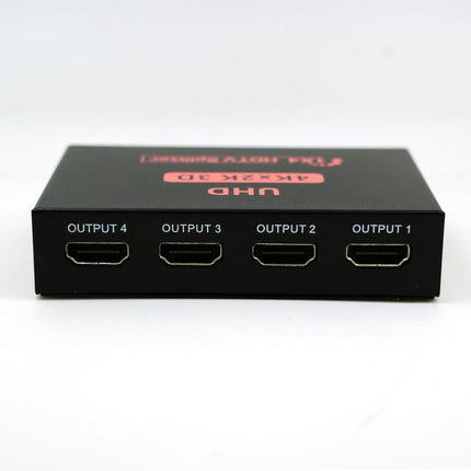 VKBAND HDMI Splitter 1 to 4 Output V1.4-powered 1x4-port box supports full Ultra HD 1080P 4K 60hz/ 2K and 3D resolutions (1 input to 4 outputs)