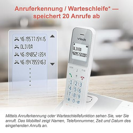VTech XS1051 DECT telefon Juhtmeta 2 telefonitoruga, Juhtmeta telefon automaatvastajaga, helistaja blokeerimise, käed-vabad funktsiooni, helitugevuse võimendi, käed-vabad süsteemiga