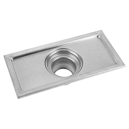 Stainless steel rectangular floor drain 20 x 10 cm bathroom shower drain protector, kitchen waste grate with removable filter
