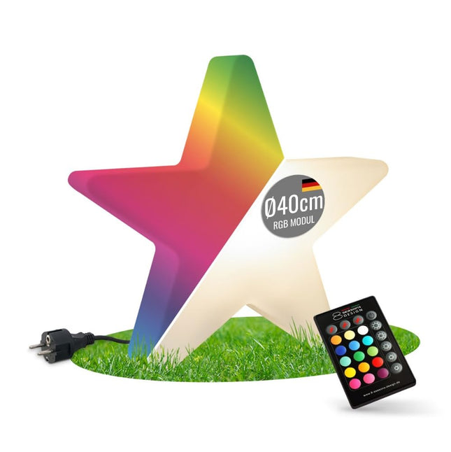 8 seasons design | LED star light Christmas decoration | Shining Star Mini (Ø 40 cm, 15 colors, flowing color change, matte, IP44) white