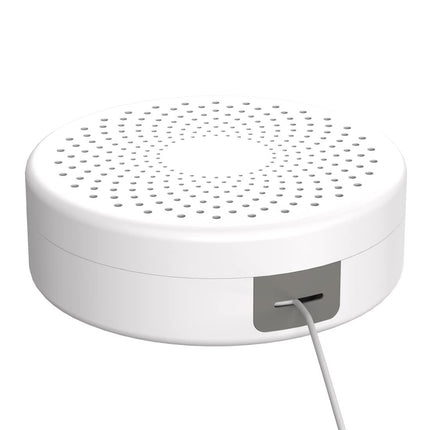 Hama cable box, round (suitable for wall mounting, desk, office, home, etc., integrated cable guide, easy cable management, cable protection, flat) white