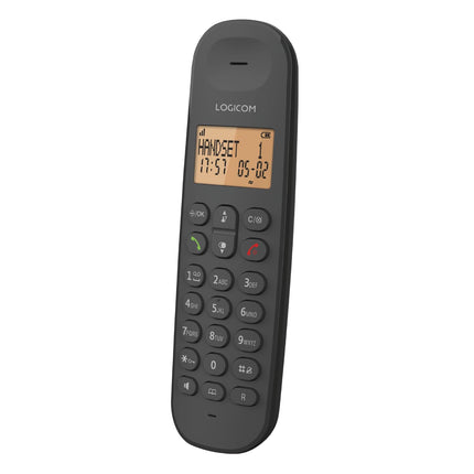 Logicom ILOA 150 Cordless Landline Phone without Answering Machine – Solo – Analog and DECT Phones – Black
