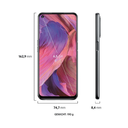 OPPO A54 5G nutitelefon, 48 MP tehisintellektiga neljakaamera Ultra Night Video funktsiooniga, 6,5-tolline 90 Hz FHD+ Neo ekraan, 5000 mAh aku, 5G protsessor, 64 GB salvestusruumi, 4 GB RAM, ColorOS 11.1, kahe SIM-kaardi pesa, fluidmust