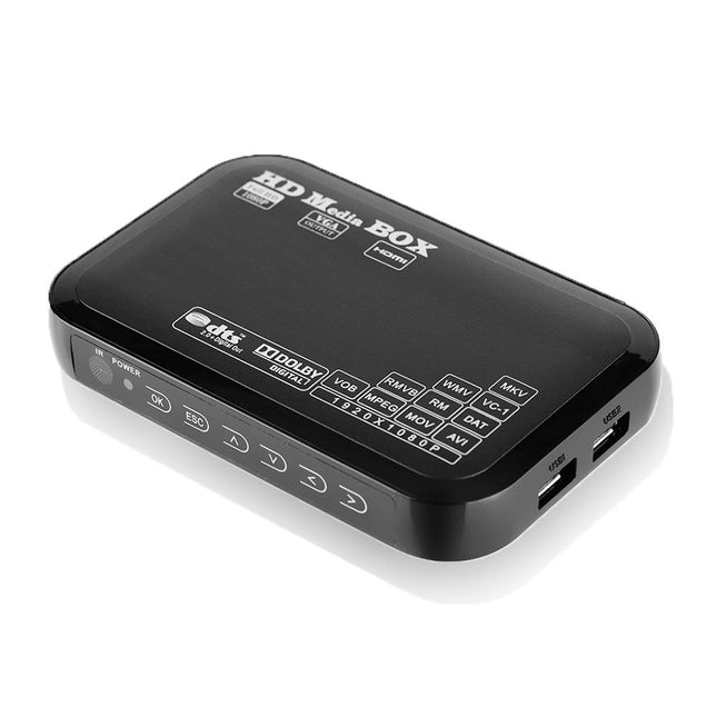 VBESTLIFE Full HD meediapleier, 16 keelega 1080P meediapleier, toetab USB MMC RMVB MP3 AVI MKV, 110–240 V (EL)