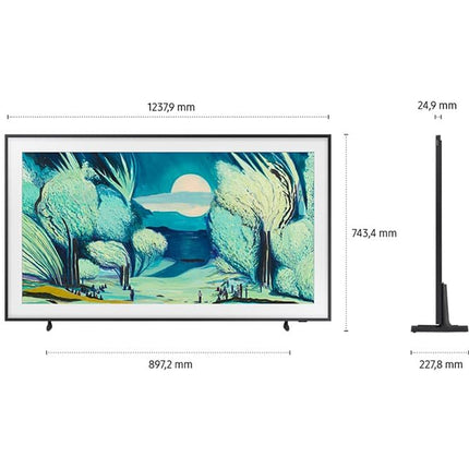 SAMSUNG The Frame LS03F 4K QLED 55-tolline (138 cm) UHD-teler, moodne raamidisain, NQ4 AI Gen2 protsessor, kunstirežiim, kunstipärane pildikvaliteet, One Connect kaabel, Samsung Vision AI nutiteler (2025)
