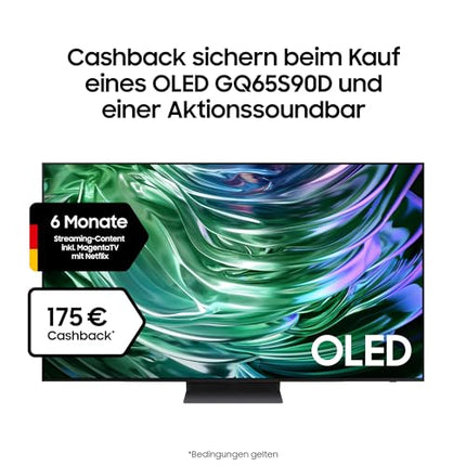 Samsung OLED 4K S90D 65 tolli (163 cm), UHD-teler, OLED HDR+, 4K tehisintellektiga pildiparandus, mängukeskus kuni 144 Hz, Dolby Atmos, OTS Lite, Knox Security, nutiteler, tehisintellektiga teler, Stiftung Warentesti testi tulemus 1,7