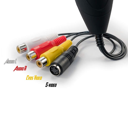 TechSide Video Grabber 2025 - VHS-kassettide digitaliseerimine (USB 2.0) seadistusviisardiga, sh SCART + RCA, VHS/Hi8 videosalvestite jaoks, Windows 11/10, teisendab kassetid MP4-ks