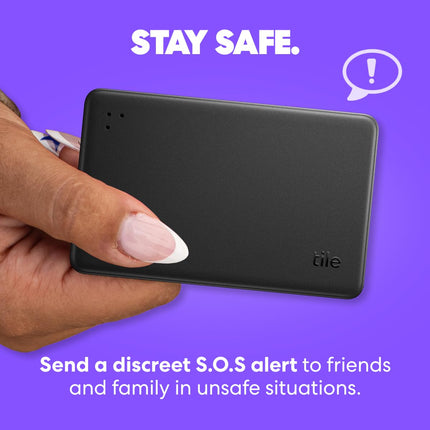 Tile by Life360 Slim (2024) – rahakotiotsija, Bluetooth-jälgija ja esemete leidja pagasisiltide, passide ja muu jaoks, iOS-i ja Androidi ühilduv, telefoniotsija, 1 tk pakis (must)