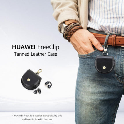 CONTACT'S FAMILY kaitseümbris Huawei FreeClipile, parknahast põrutuskindel ümbris, mis ühildub Huawei FreeClipiga ja millel on võtmekonks (must)