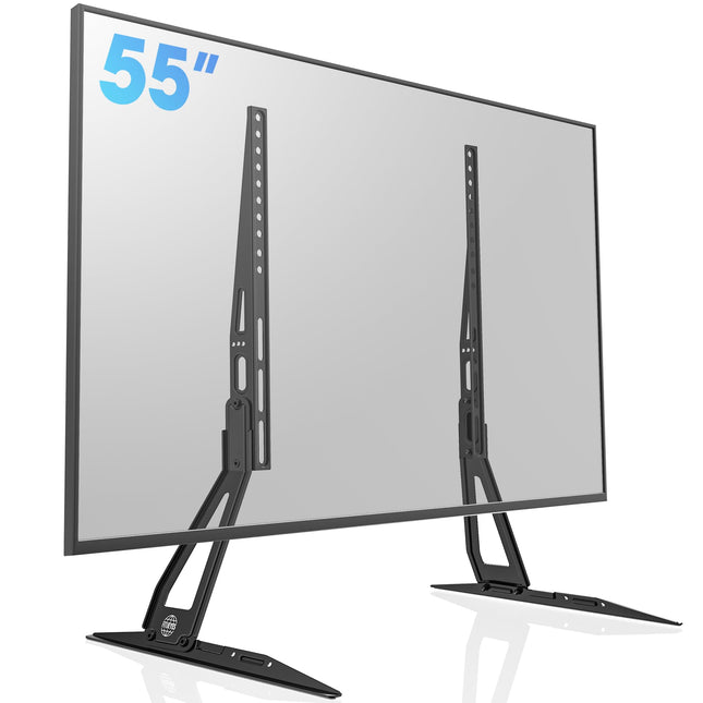 FITUEYES universaalsed teleri jalad, telerijalad 32–55-tollisele LCD-telerile, LED-teleri lamedatele ja kumeratele teleritele, jalad, lauaalus, reguleeritava kõrgusega, kallutatav, VESA, max 600 * 400 mm, kuni 50 kg.