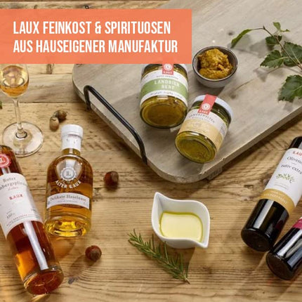LAUX äädika ja õli kinkekomplekt – 5 x 40 ml delikatessijäätis oliiviõli, kreeka pähkliõli ja palsamiäädikaga – gurmee kinkekarp toidusõpradele ja asjatundjatele – delikatessikomplekt salatite ja muu jaoks