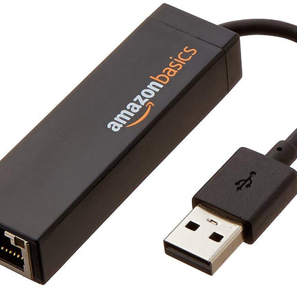 Amazon Basics Ethernet LAN Network Adapter, USB 2.0, 10/100 Mbps &amp; Ethernet Network Cable, RJ45, Cat6, 3 m, 1,000 Mbps
