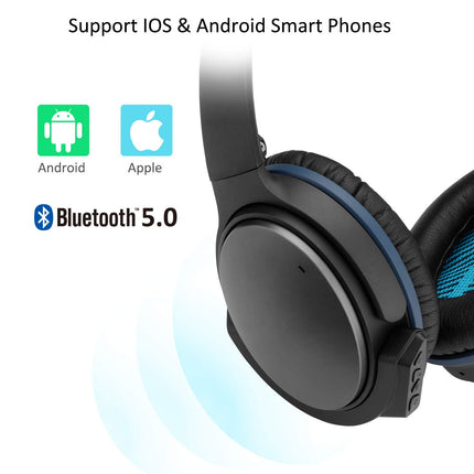 YOCOWOCO juhtmevaba Bluetooth 5.0 adapter Bose QuietComfort QC25 kõrvaklappidele, aptX/MIC/helitugevuse regulaator, must