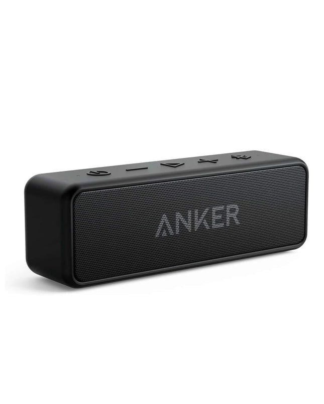 Anker SoundCore 2 Bluetooth Speaker, Powerful with Dual Bass Drivers, 24h Battery, Improved IPX7 Water Resistance, Wireless, for iPhone, Galaxy, etc. (Black)