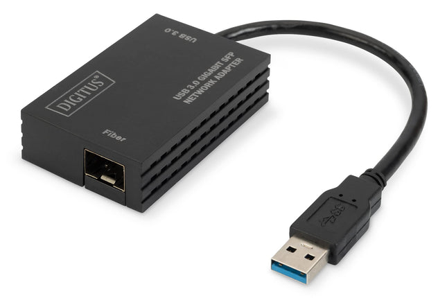 DIGITUS USB3.0 Gigabit SFP võrguadapter vajab täiendavat SFP moodulit