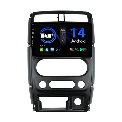 SXAUTO - Sisseehitatud DAB - Android 14 IPS autoraadio Suzuki Jimny 3-le (2005-2019) - Sisseehitatud Carplay/Android Auto - LED-kaamera + mikrofon - 4G+64G - 360-kraadine roolijuhtimine, kiirkäivitusega WiFi - 2 DIN 9-tollist ekraani