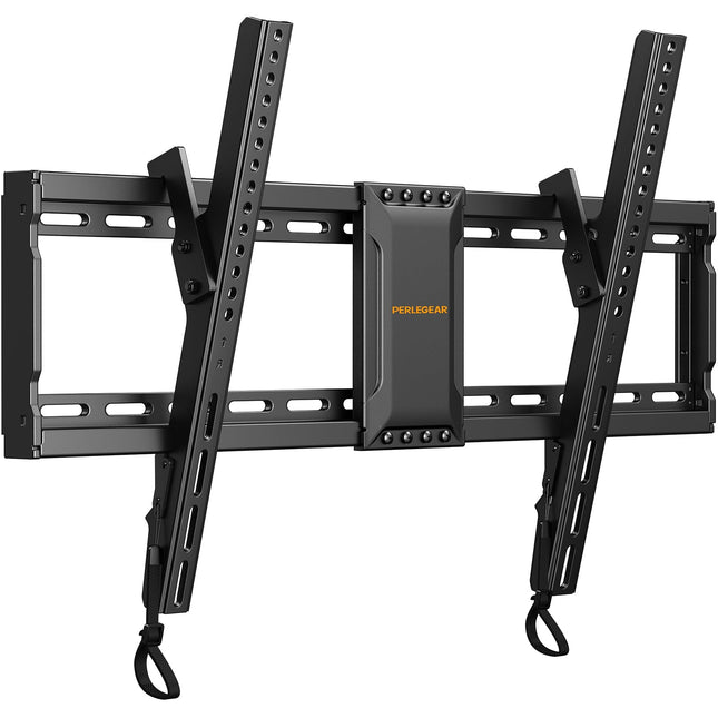 Perlegear TV seinakinnitus, kallutatav telerikinnitus 37-82-tollistele lamedatele ja kumeratele LED/LCD/OLED/plasmateleritele, max VESA 600 x 400 mm, kandevõime 60 kg, reguleeritavate tõmbenööridega