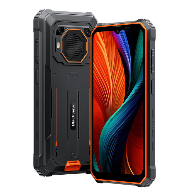 Blackview BV6200 Plus välistingimustes kasutatav mobiiltelefon, 11000mAh, 24GB+256GB/2TB (2025), lepinguta nutitelefon, 98DB valjuhääldi, 6.56" 90Hz, IP69K veekindel, ehitusplatsi telefon, 16MP+13MP/kaks 4G/OTG/GPS/NFC oranž