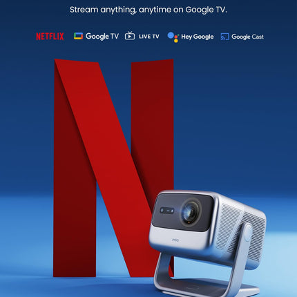 JMGO N1S Pro 4K kolmekordne laserprojektor, 2250 ISO luumenit, 1600:1 kontrastsus, Netflix, GTV, 360° reaalajas autofookus, 300", HDR10, Dolby Digital Plus, kaasaskantav nutiprojektor kodukino ja õue jaoks