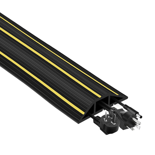 Hniuyun Floor Cable Cover, Cable Covers for Wires on the Floor, Heavy Duty Cable Protector, 3 Channels, Cable Management, Electrical Cable Splitter for Home, Office and Outdoor (2 m)