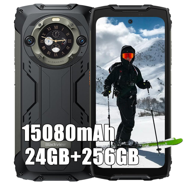Blackview BV9300 Pro 24GB+256GB välistingimustes kasutatav nutitelefon ilma lepinguta, MTK G99, 6.7" FHD+ 2.4K kahe ekraaniga, 64MP+32MP, Android 13, 15080mAh, 4G LTE välistingimustes kasutatav nutitelefon veekindel IP68 NFC GPS OTG, must