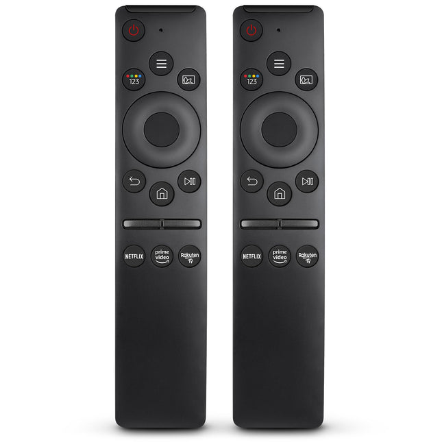 2 universaalset kaugjuhtimispulti kõikidele Samsungi teleritele, LED QLED UHD Frame Solar 4K 8K nutitelerile, originaalne kaugjuhtimispult, universaalne kaugjuhtimispult otseteenupuga Netflixi, Rakuten TV ja Prime Video jaoks.