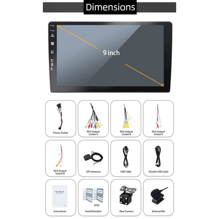 MISONDA 8GB+256GB 2 DIN 9-tolline IPS-ekraan Android autoraadio Carplay Android Auto MirrorLink RDS tasuta tahavaatekaamera + mikrofon