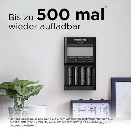 eneloop pro, AAA/Micro NI-MH laetav aku, 4 tk pakis, mahutavus min. 930 mAh, kasutusvalmis NI-MH akud, laetav kuni 500 korda, plastvaba pakend, pro, must