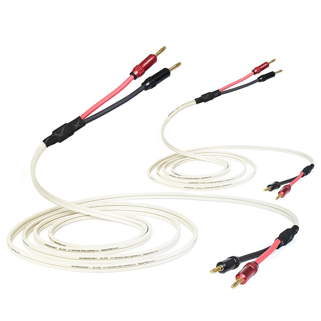 Audiofiilidele sobiv valge kõlarikaabel banaanpistikutega, 2x 1,5m / 4,9FT OFC HiFi kõlarikaabel kullatud banaanpistikutega, 14 AWG audiokaabel kõlariterminali, kodukino ja subwooferi jaoks