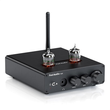 Fosi Audio T20X 200W võimendi Bluetooth 5.0 lampvõimendi kõrvaklappide võimendi stereoheli vastuvõtja 2 kanaliga D-klassi digitaalne mini-Hi-Fi integreeritud võimsusvõimendi kodustele passiivkõlaritele