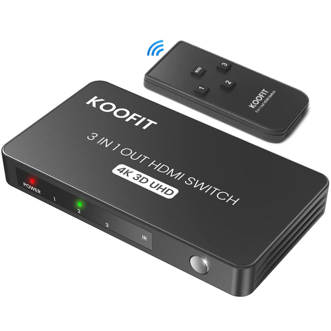 HDMI-lüliti automaatne, HDMI-lüliti 4k jaotur 3 sisse ja 1 välja, lüliti kaugjuhtimispuldiga, jaotur toetab UHD 4K 3D HDR HDCP1.4 TV Stick Xbox PS4 Blu-Ray DVD jaoks