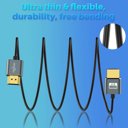 Twozoh üliõhuke 4K HDMI-kaabel 1M 3-pakendis, õhuke ja painduv HDMI 2.0 kaabel, tugi 4K/60Hz 18gbps sülearvutile, monitorile, PS5-le, PS4-le, Xbox One-ile, Fire TV-le
