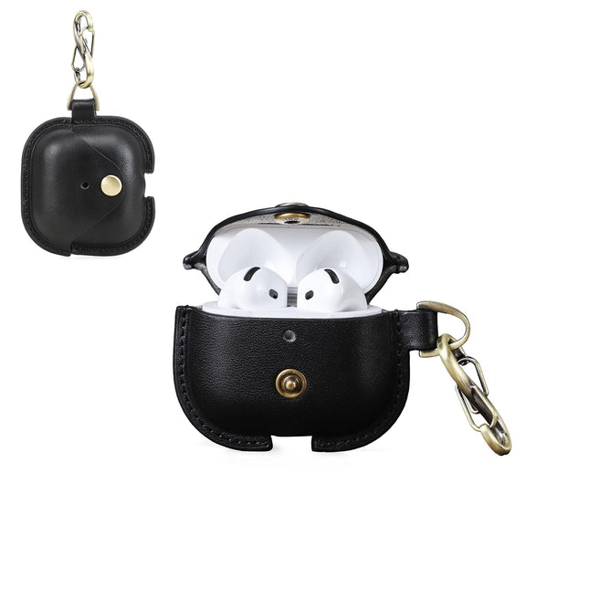 CONTACT'S perekonna nahkümbris AirPods 4 jaoks, Airpods 4 ümbris, Airpods 4 nahkümbris, AirPods 4 põlvkonnaga ühilduv nahkümbris (must)