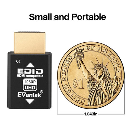 Mini HDMI EDID emulaatori läbilask - 1080p kuni 4K sagedusel 60 Hz | Kompaktne disain | Toetab HDMI-lüliteid, laiendajaid, AV-vastuvõtjaid, videojagajaid 3840 x 2160 sagedusel 60 Hz, 8 tk pakis