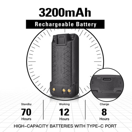 Talkpod A36plus 8W kahe sagedusalaga kahesuunaline raadiosaatja 3200mAh akuga, pikamaa käsiraadiosaatjad täiskasvanutele, komplekt sisaldab (roheline)