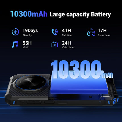 FOSSiBOT F105 Android 14 Mobile Phone, 10300mAh Battery Outdoor Mobile Phone Without Contract, 12(4+8) GB + 64GB/128GB, 6,745 Inch Display Outdoor Mobile Phone Without Contract, 20MP + 8MP, 4G Dual SIM GPS/OTG/IP68