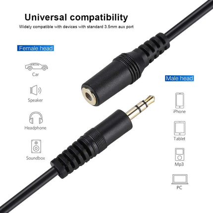 Heli pikenduskaabel, 3,5 mm stereopistiku pikenduskaabel, 3,5 mm aux-pikenduskaabel, mis ühildub kõrvaklappide, mobiiltelefonide, kõlarite jms-ga (30 m)