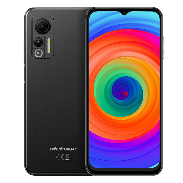 Ulefone Android 12 4G Smartphone without Contract Note 14(64GB), 3-Card Slot, Quad Core 4GB+64GB, Dual-SIM Mobile Phone, 6.52'' HD+, 8MP+13MP Camera, 4500mAh Battery, Face Unlock GPS Black
